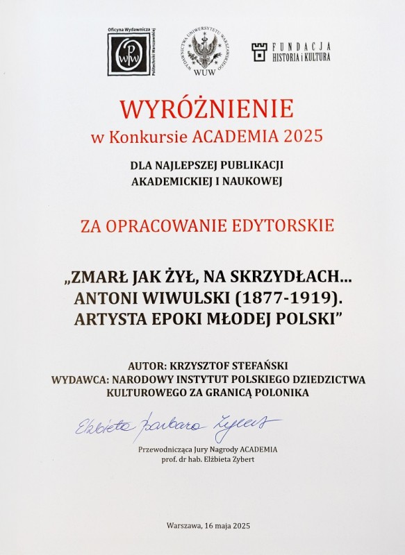 Otwórz galerię (1 fotografii) Wyróżnienie w konkursie ACADEMIA 2025